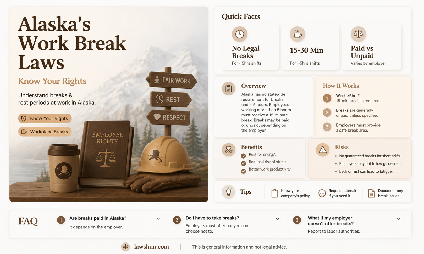 are breaks at work law in alaska