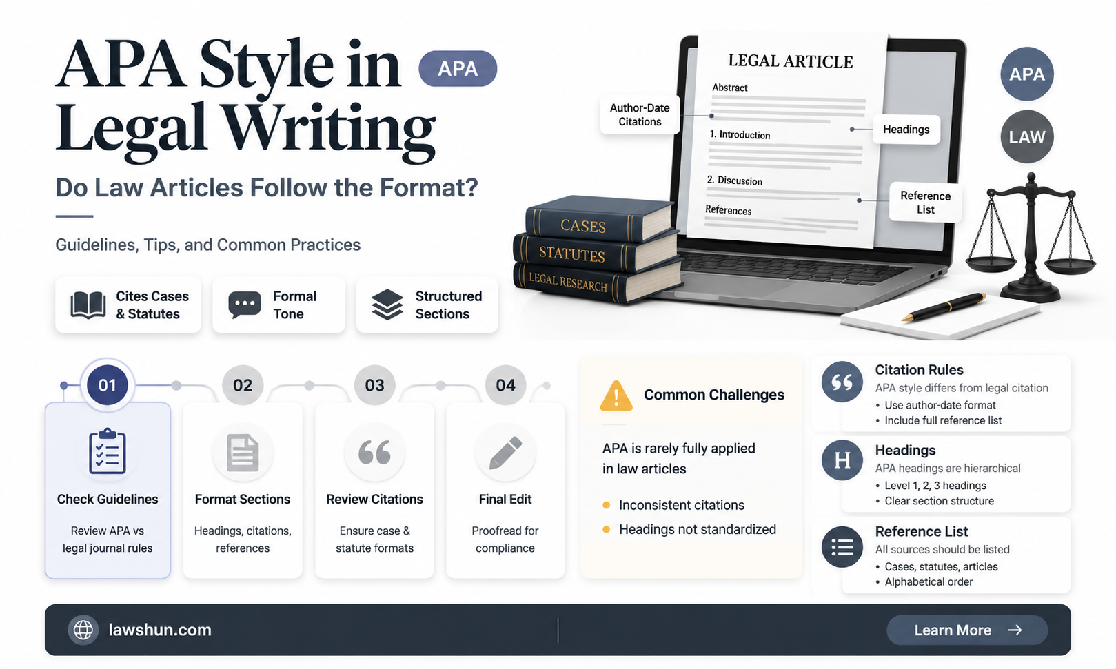 are law articles written in apa