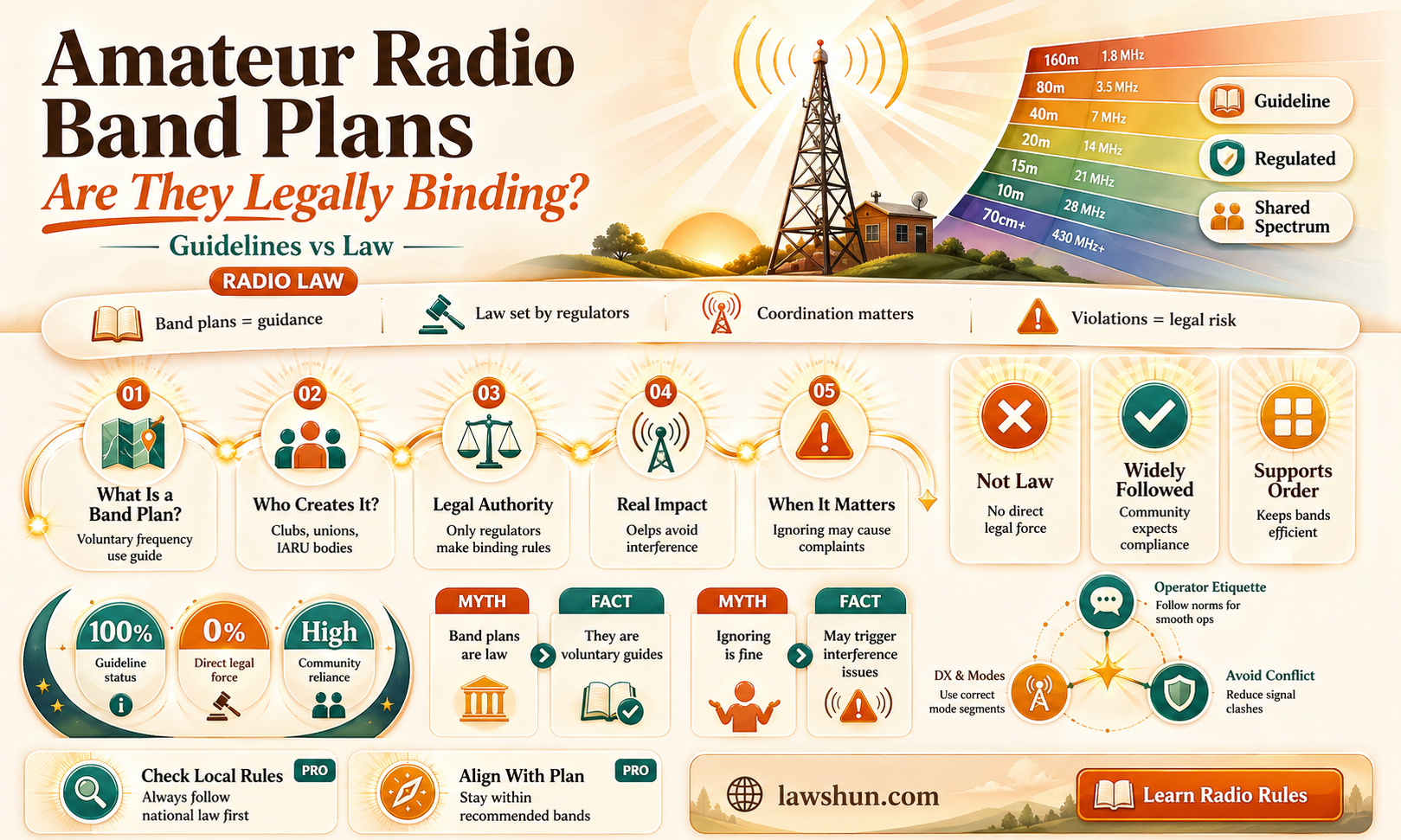 are amateur radio band plans law