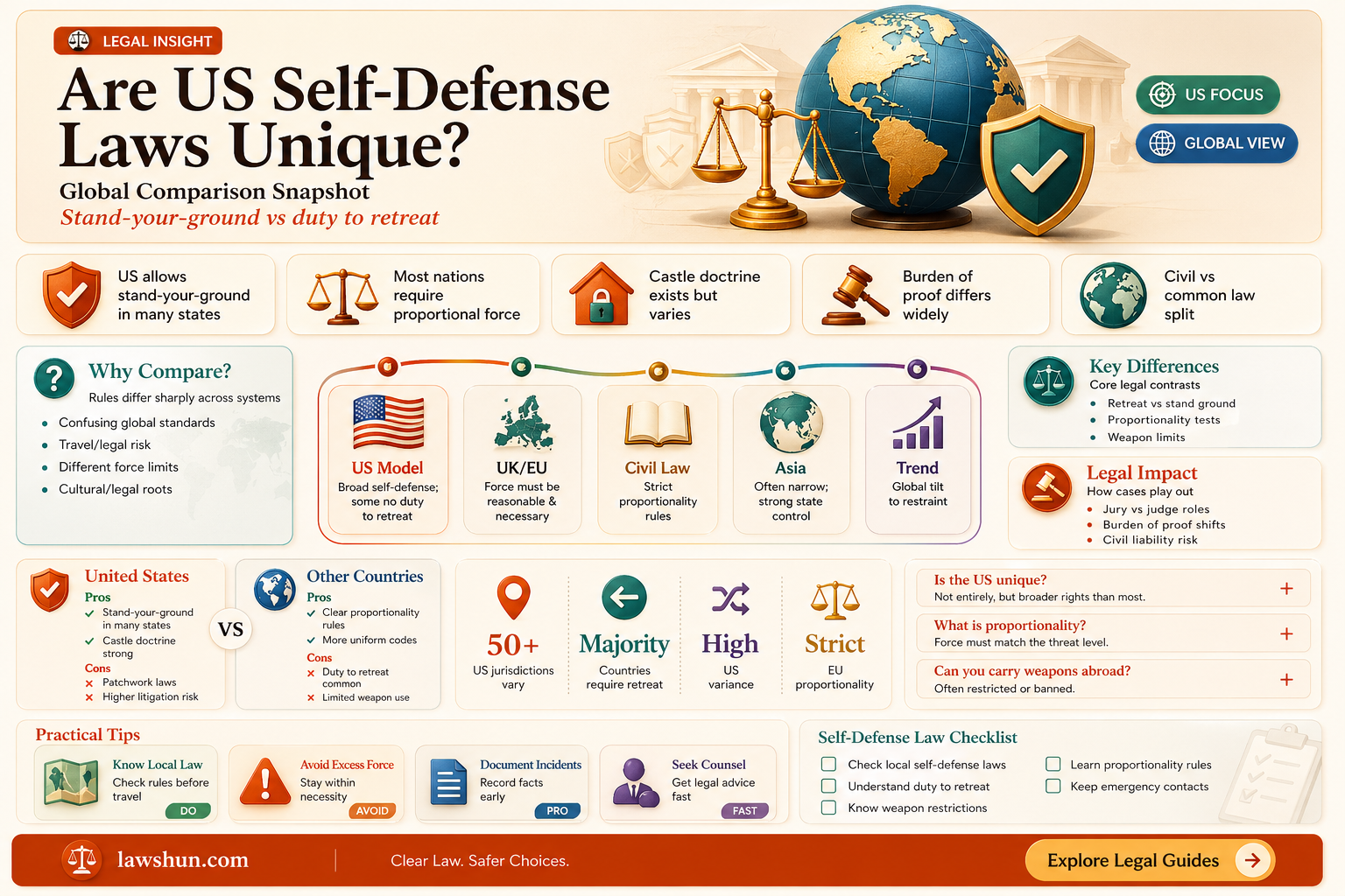 are american self defense laws unique