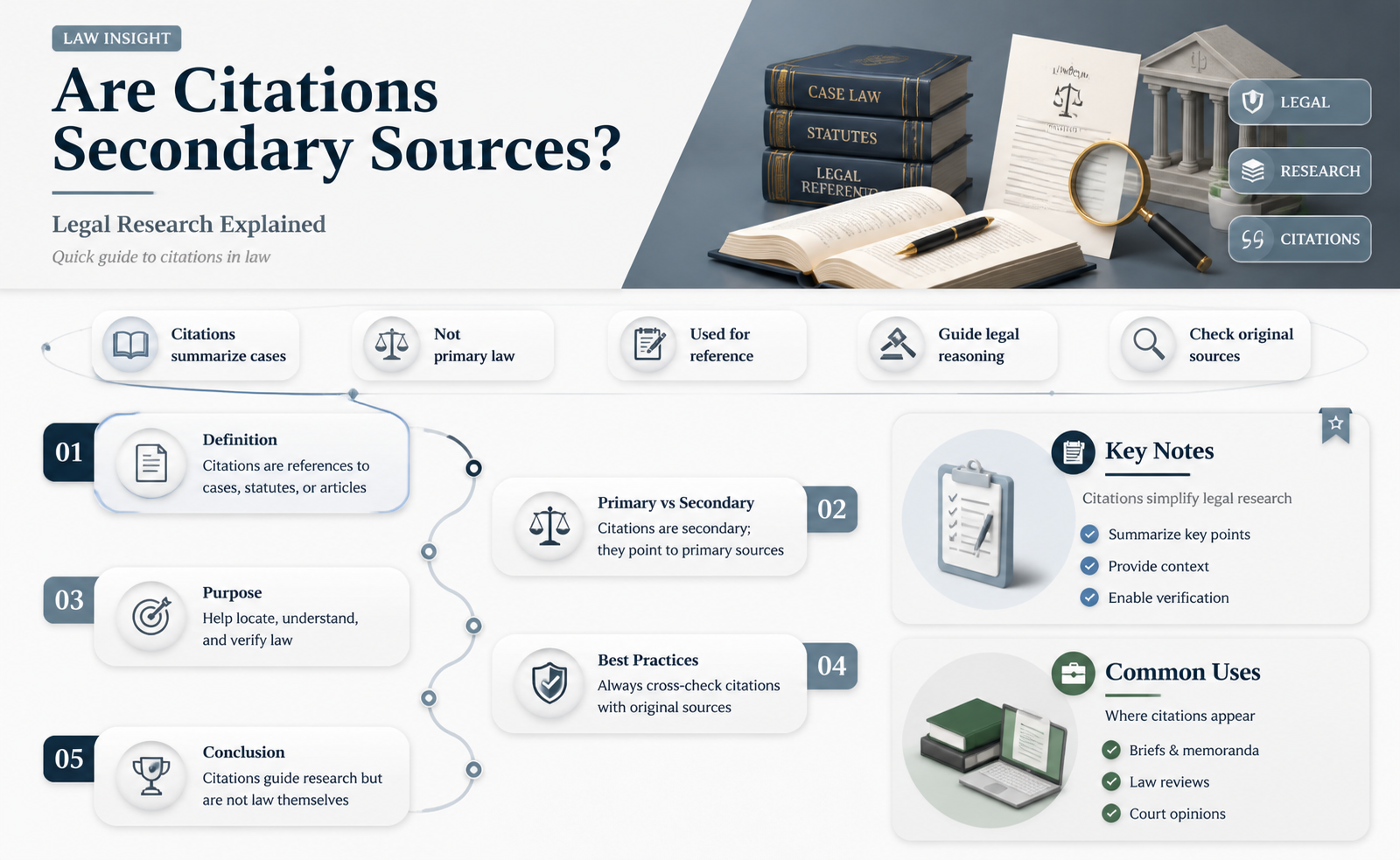 are citations a secondary source law