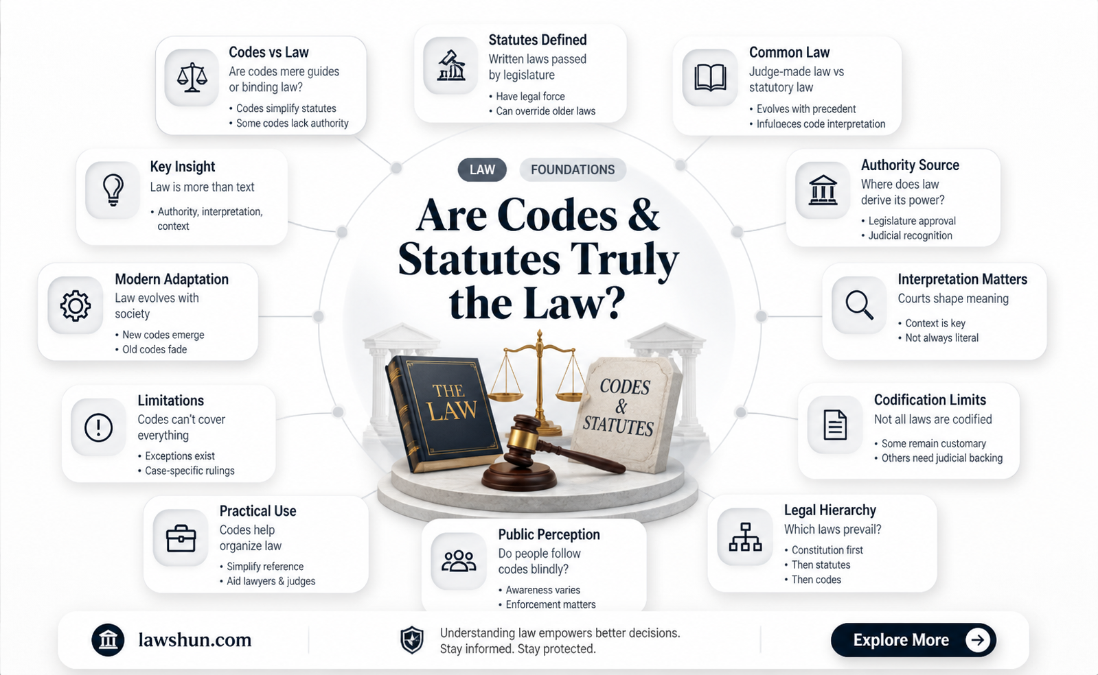 are codes and statues the law
