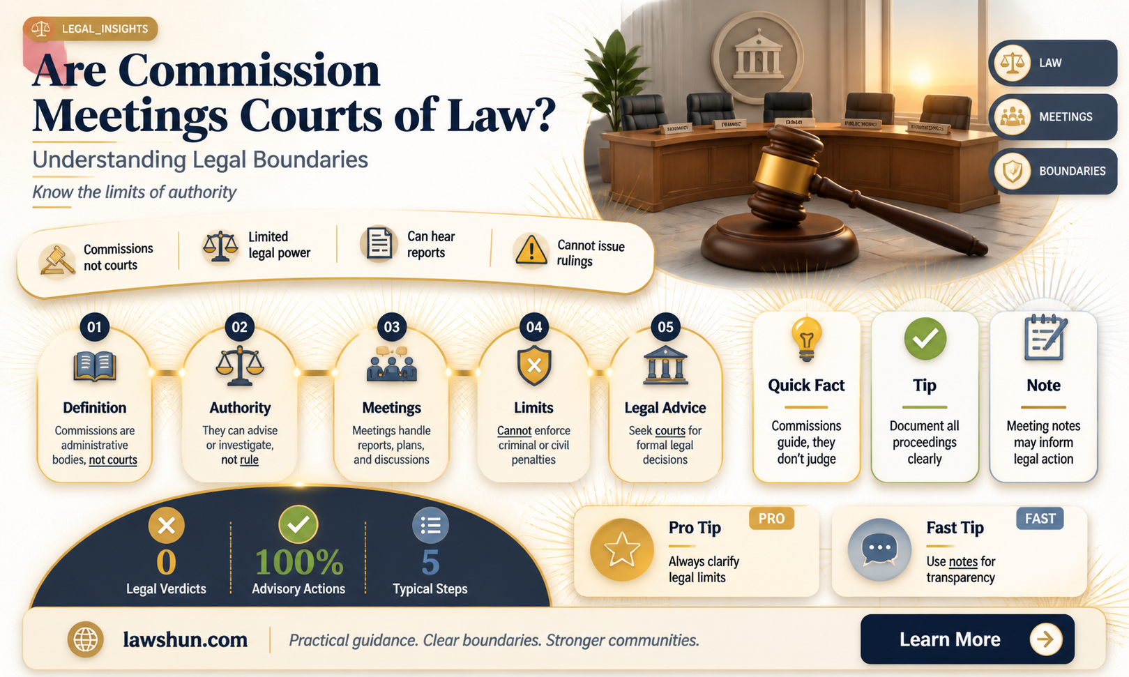 are commission meetins courts of law