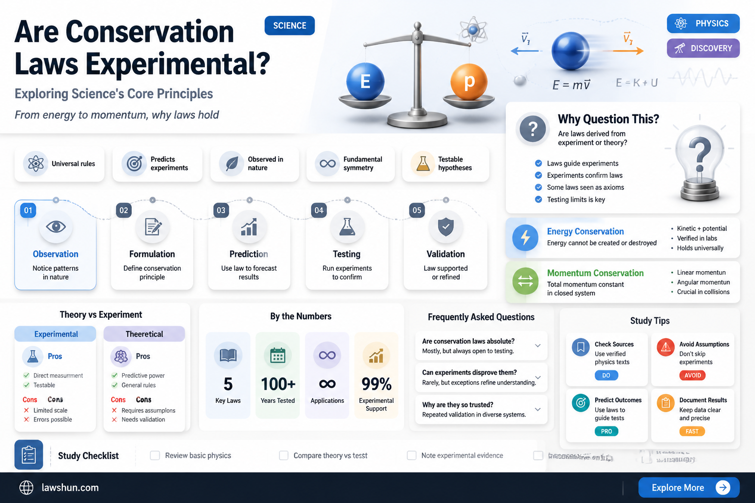 are conservation laws experimental