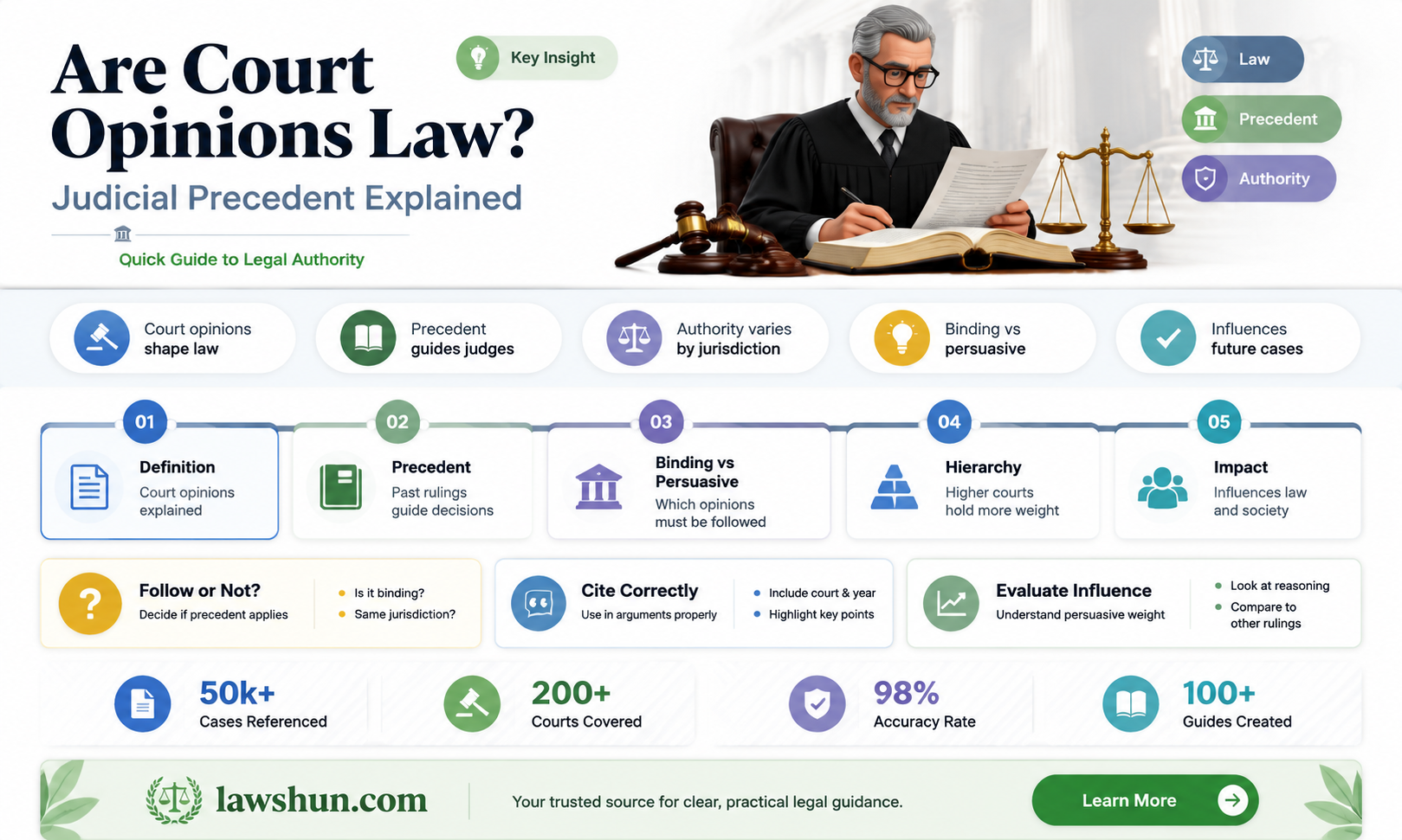 are court opinions law
