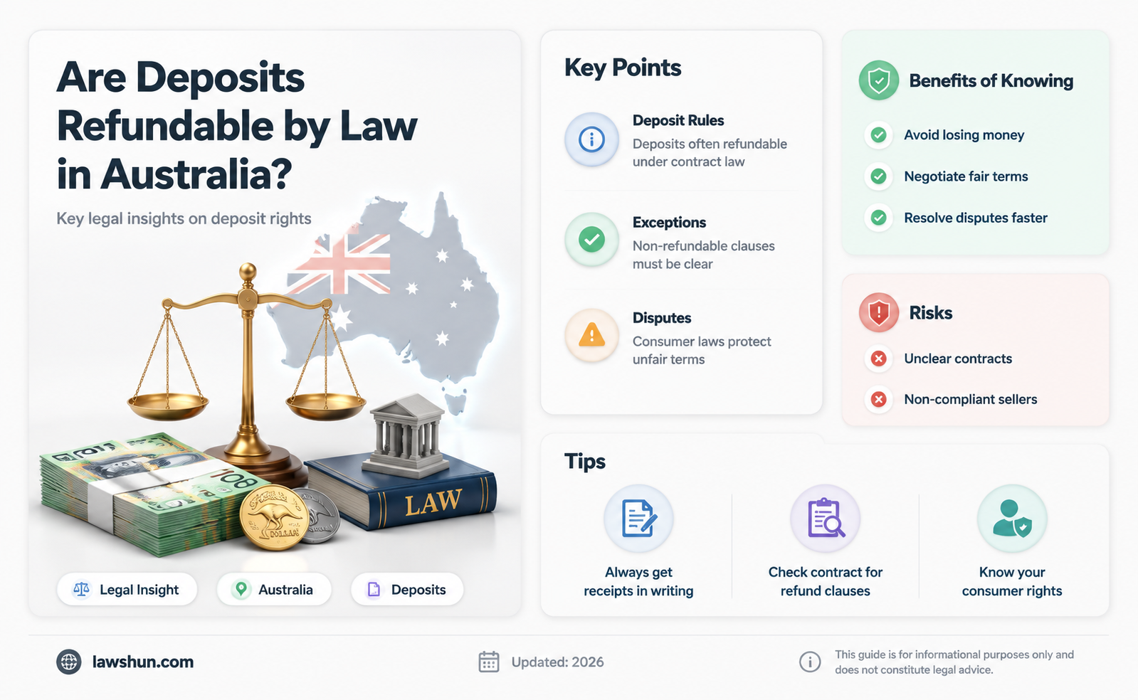are deposits refundable by law australia