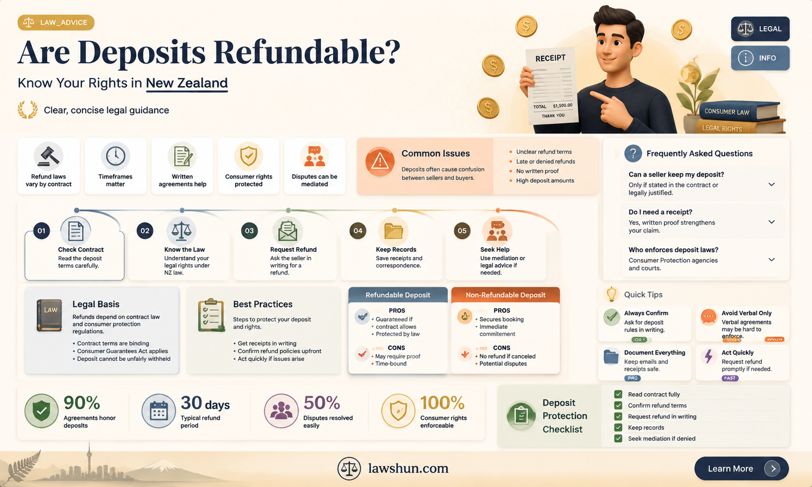are deposits refundable by law nz
