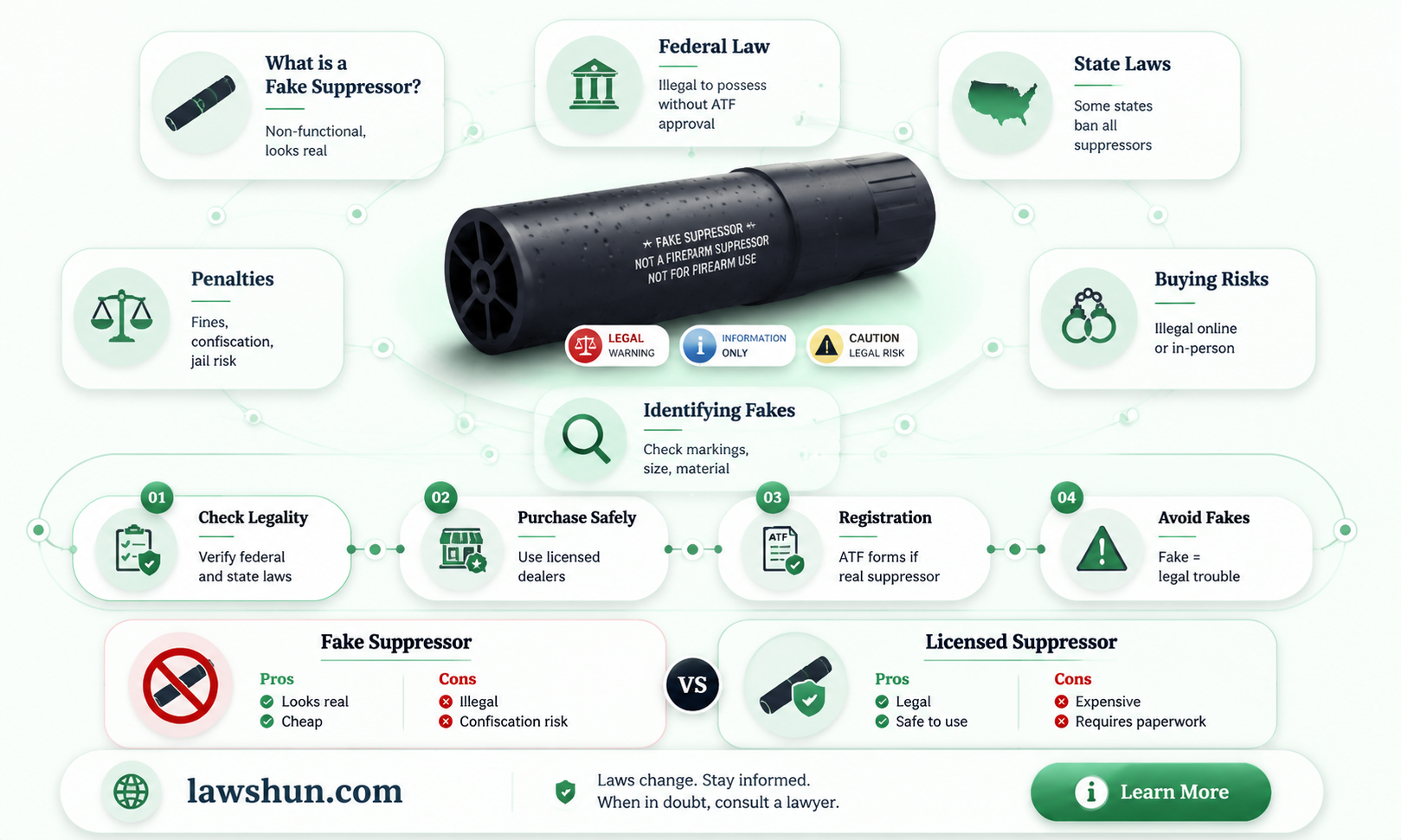 are fake suppressors against the law