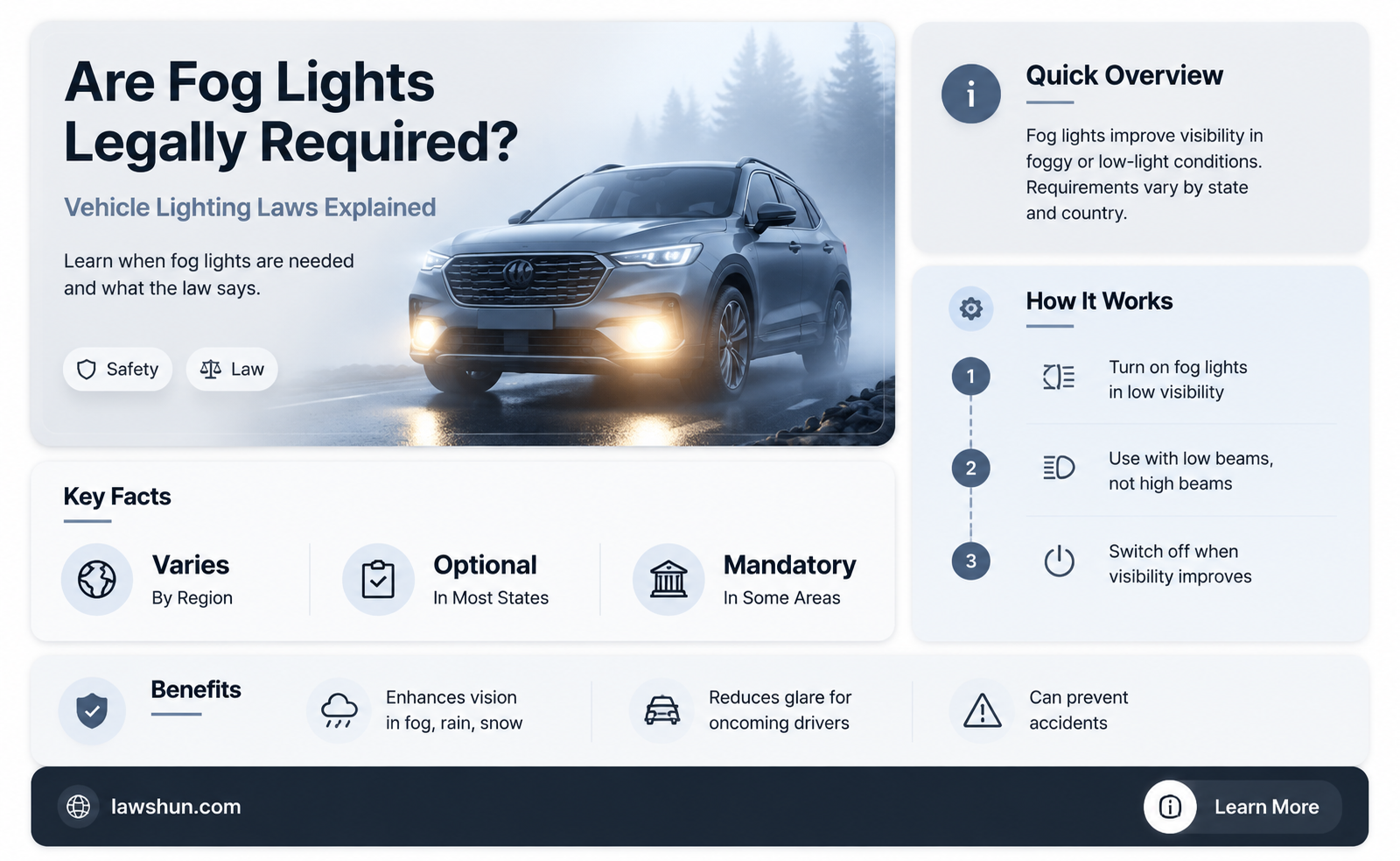 are fog lights requied by law
