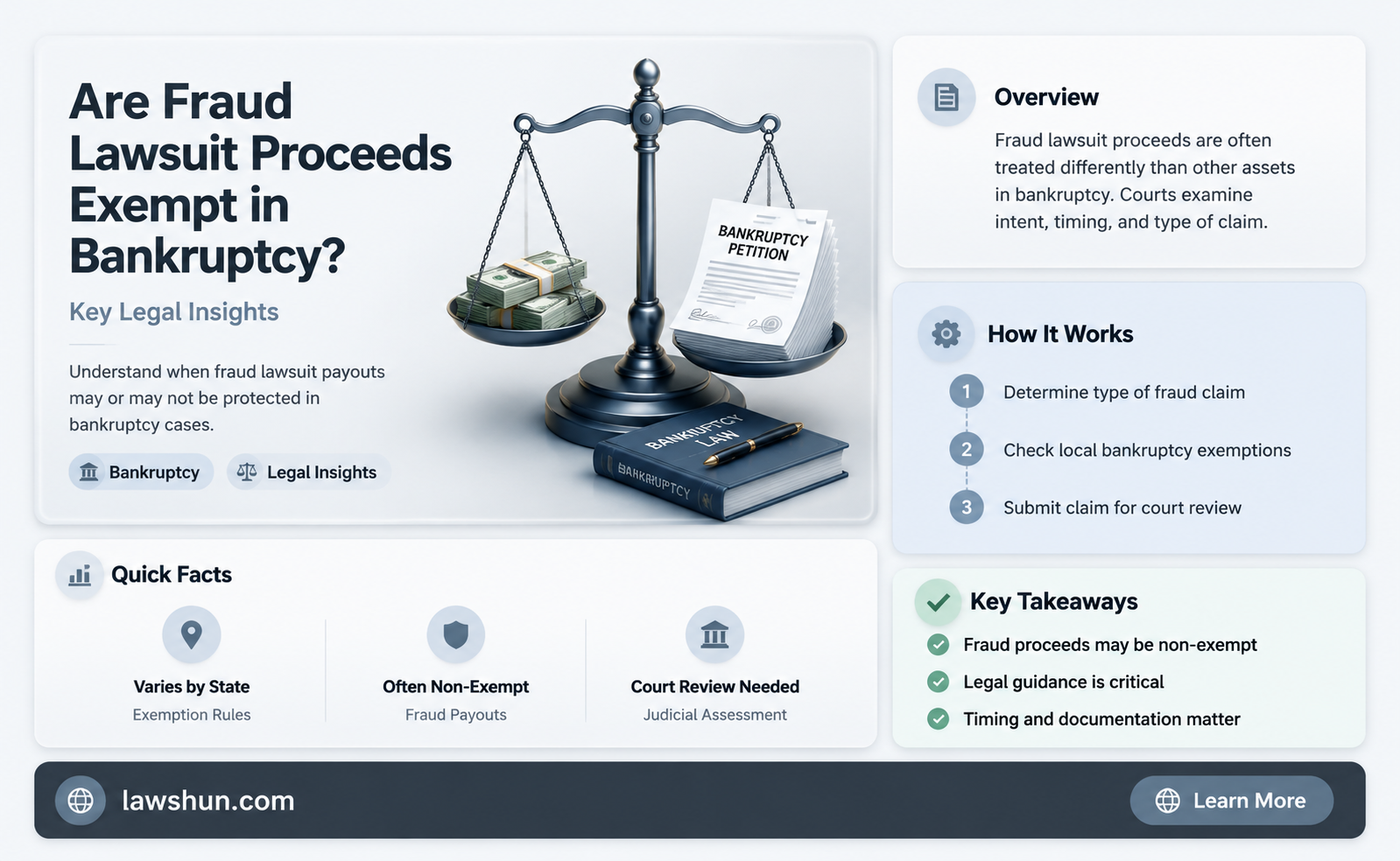 are proceeds from law suit for fraud exempt in bankruptcy