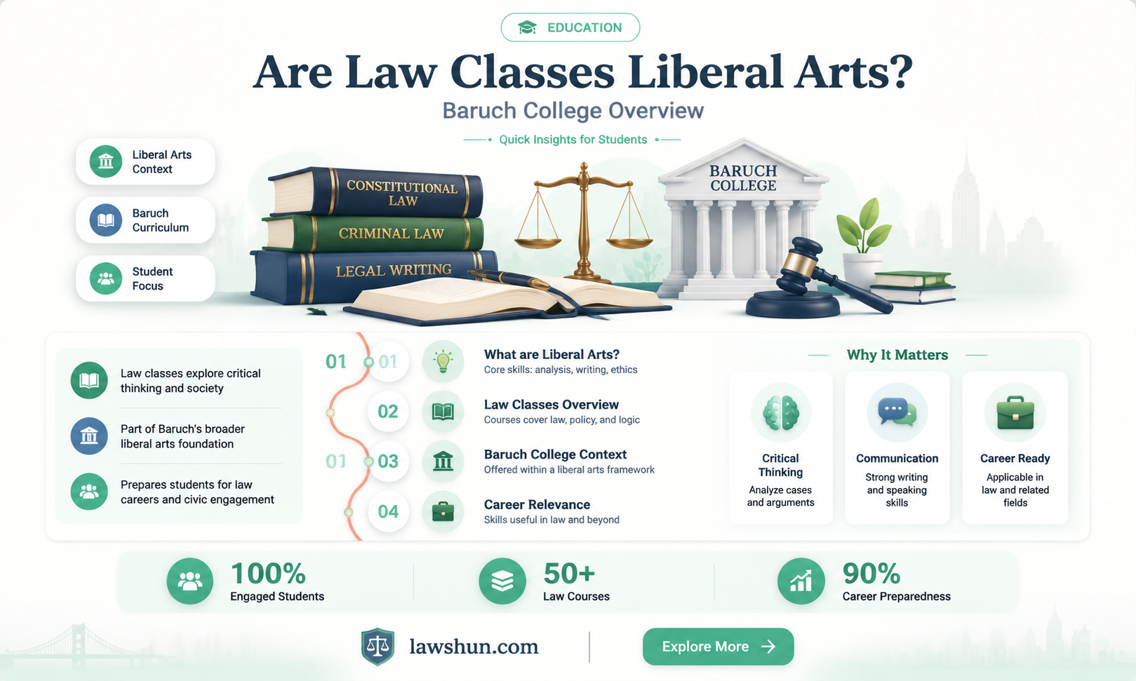 are law classes in liberal arts or not baruch college