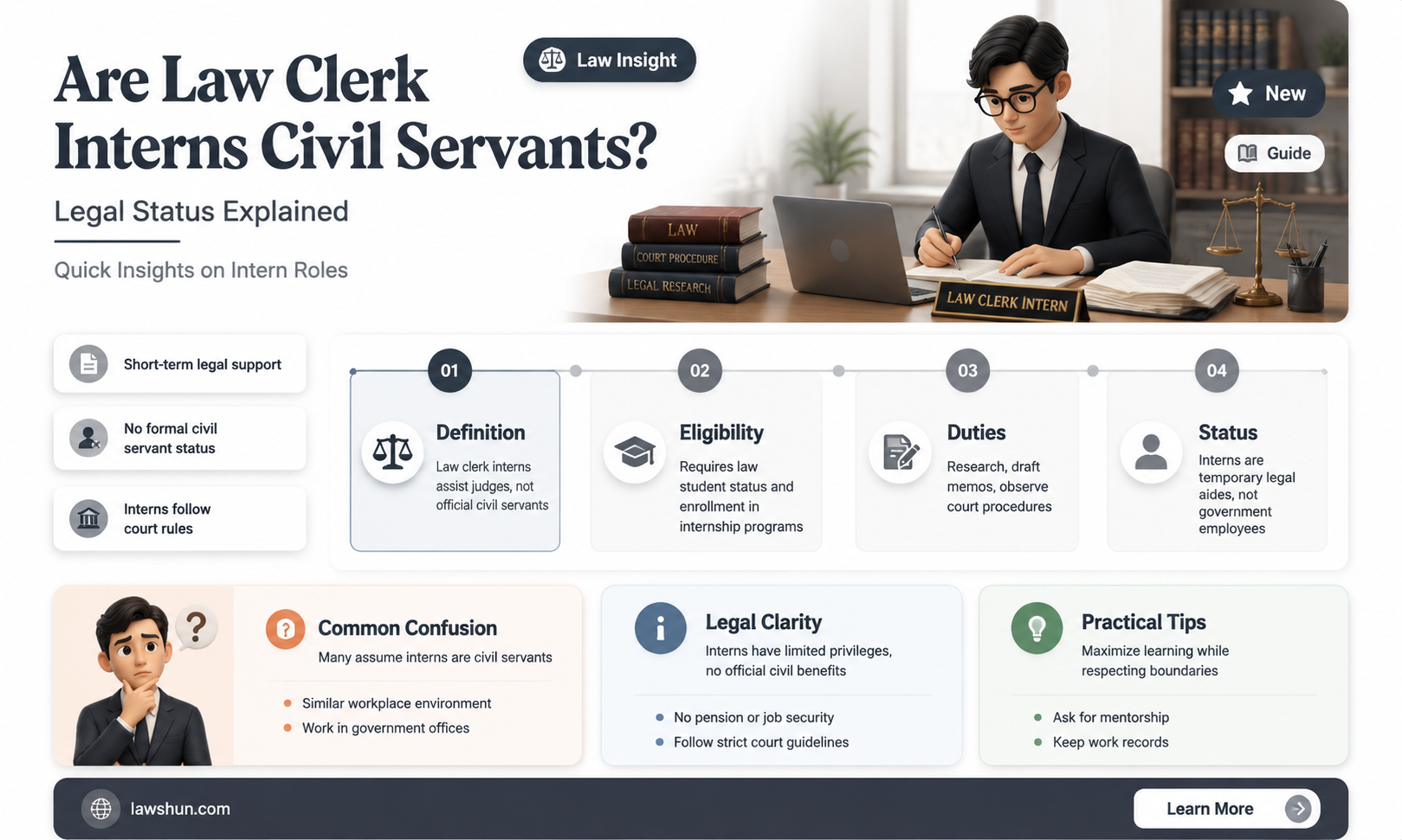 are law clerk internships civil servents