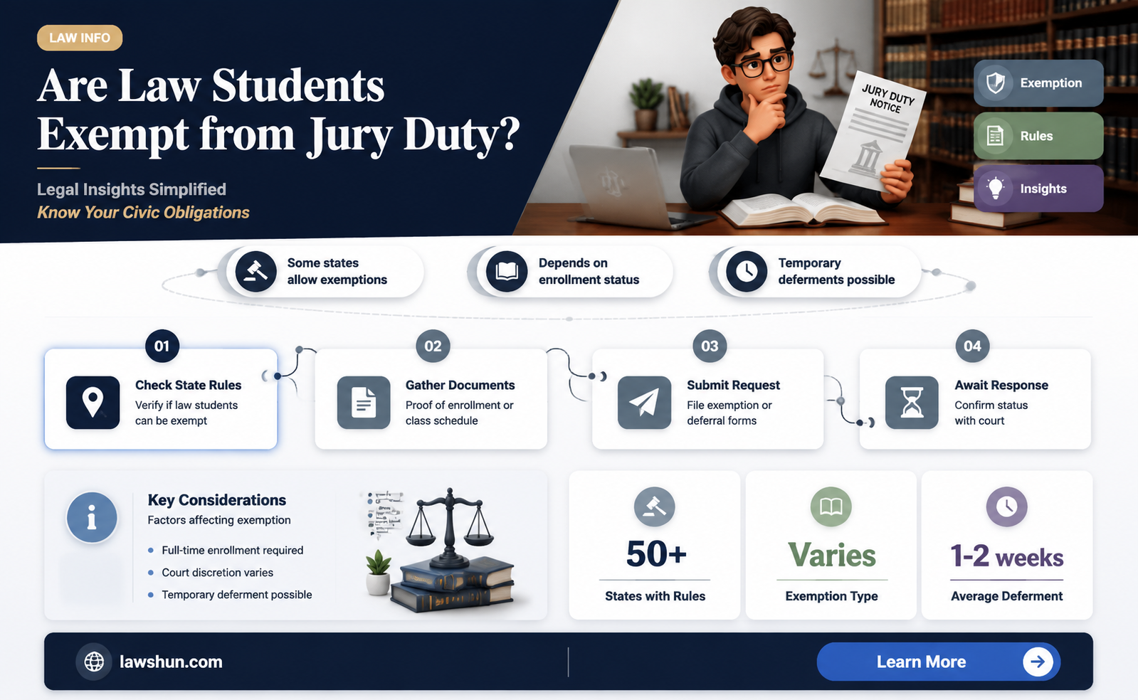 are law students exempt from jury duty