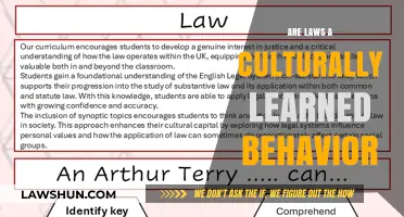 Are Laws Cultural Constructs or Universal Principles? Exploring Learned Behavior