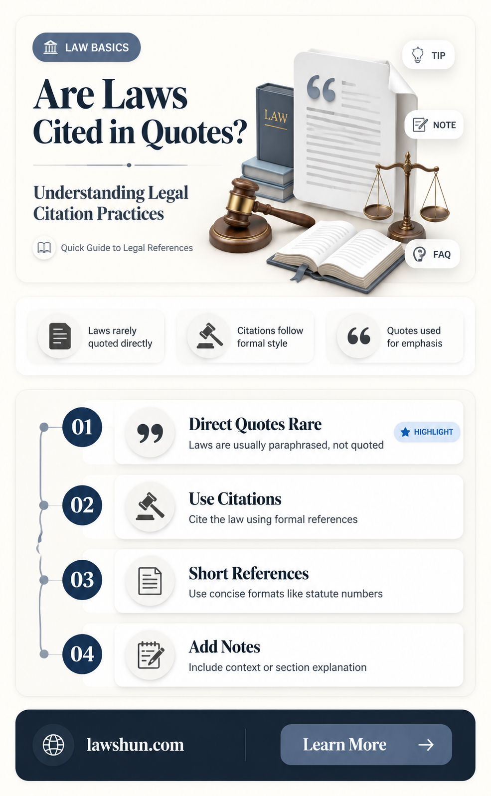 are laws cited in quotes