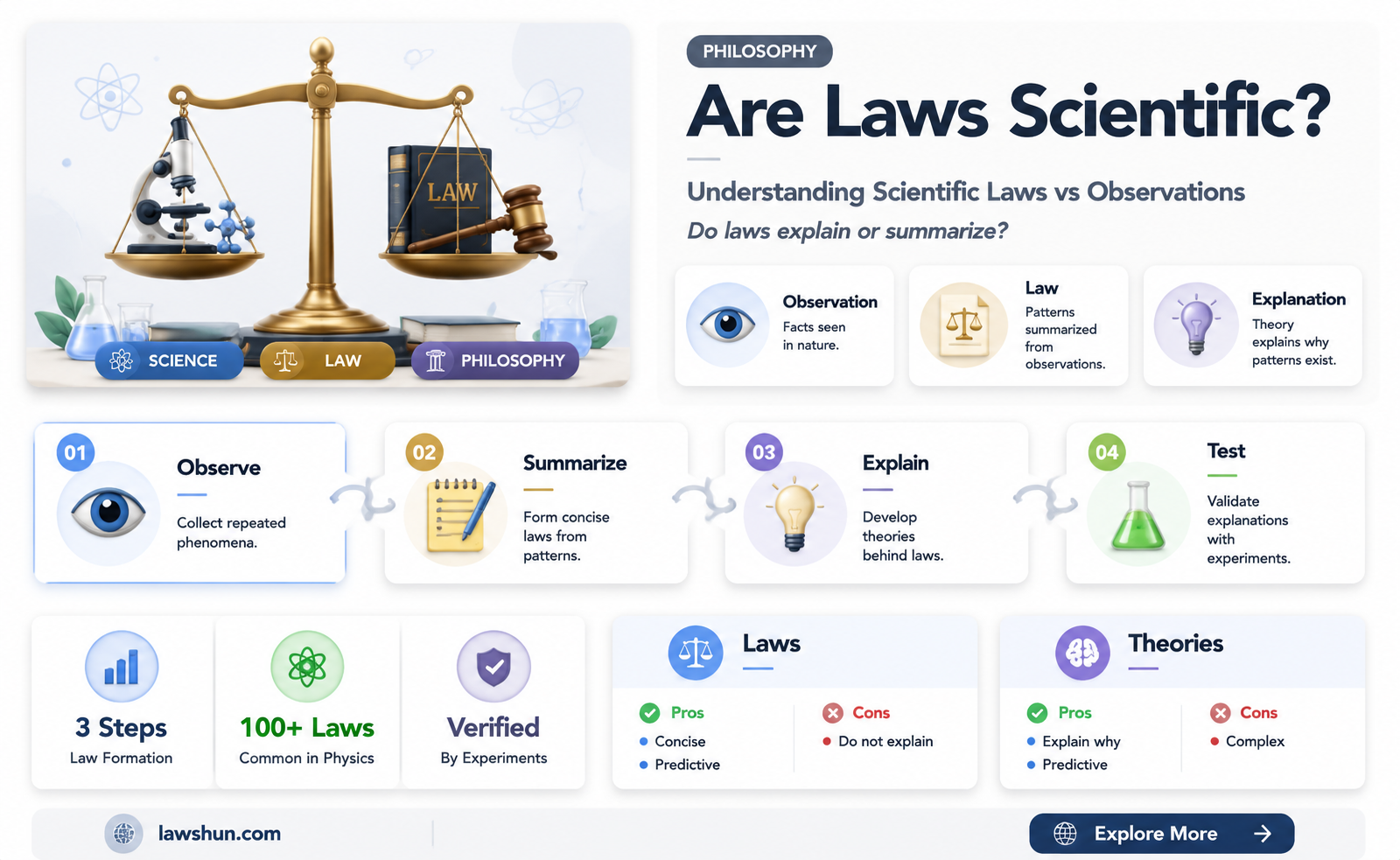 are laws summarys or explanations scientific