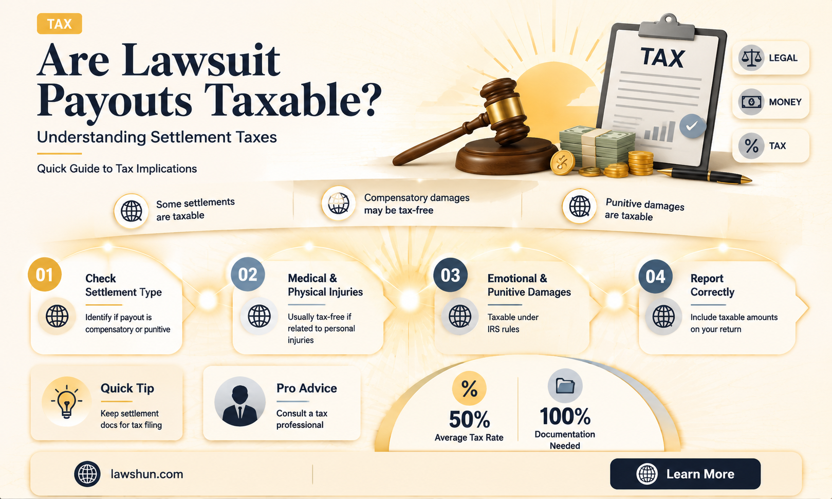 are payouts from a law suit taxable