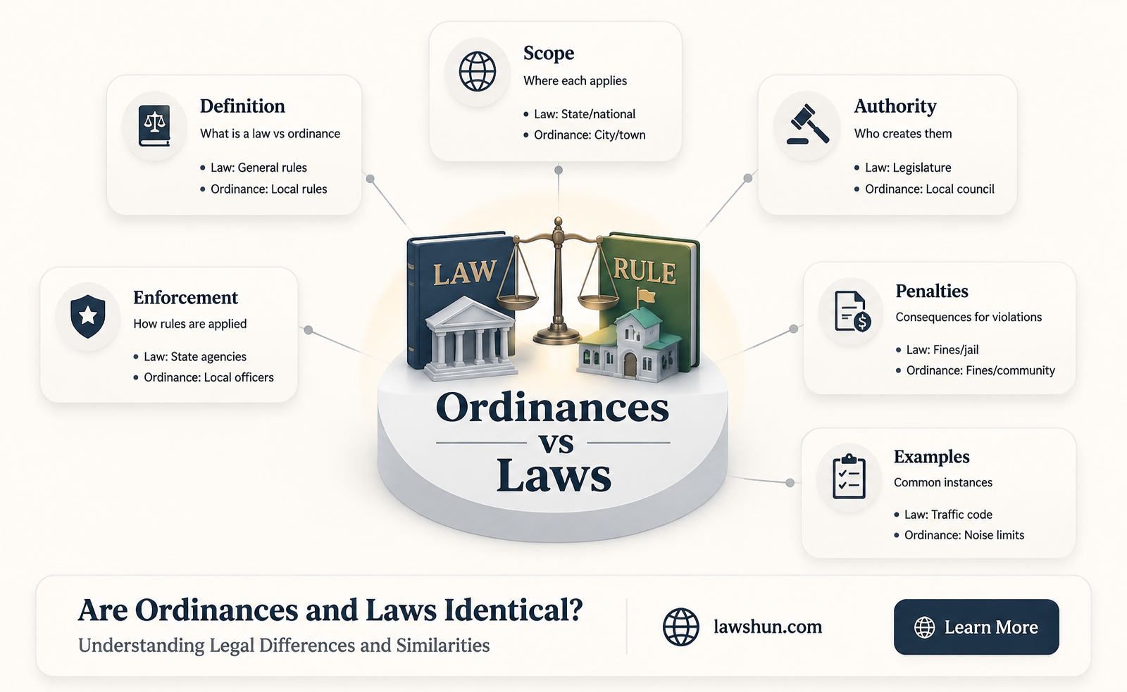 are ordinances and laws the same