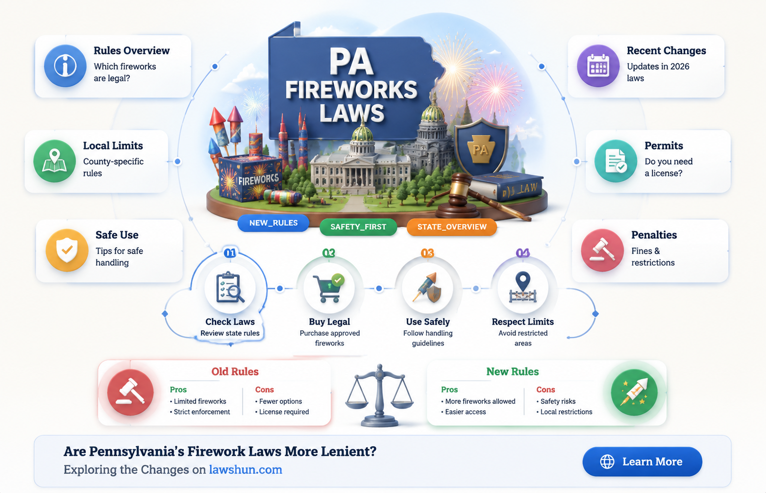 are pa firework laws more lenent