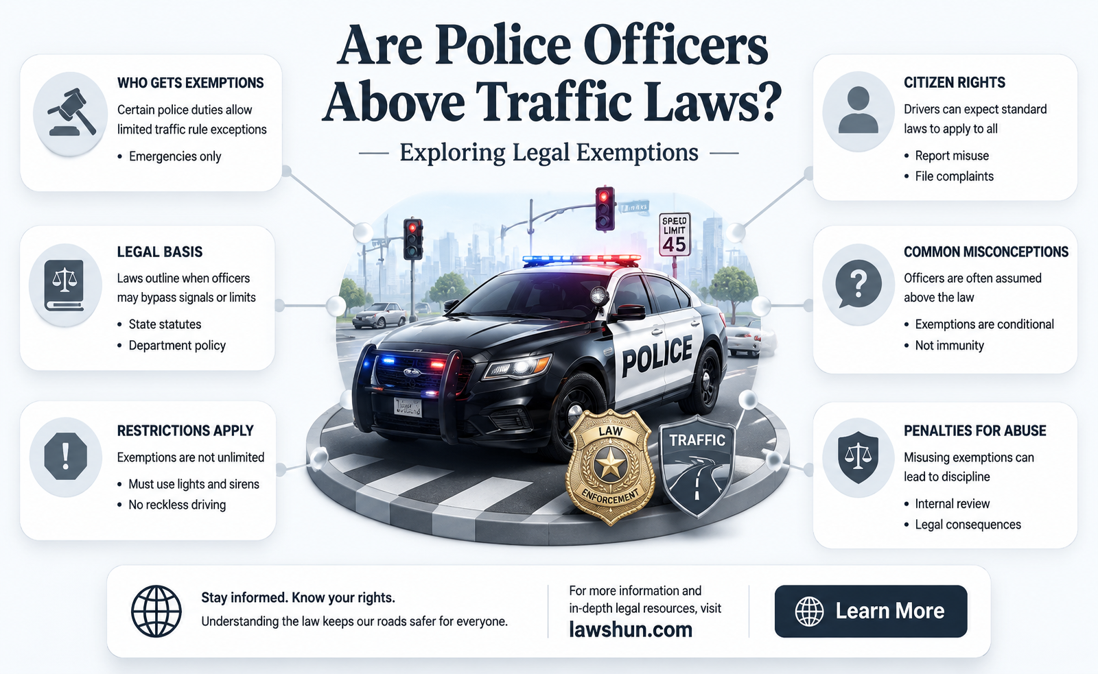 are police officers exempt from traffic laws