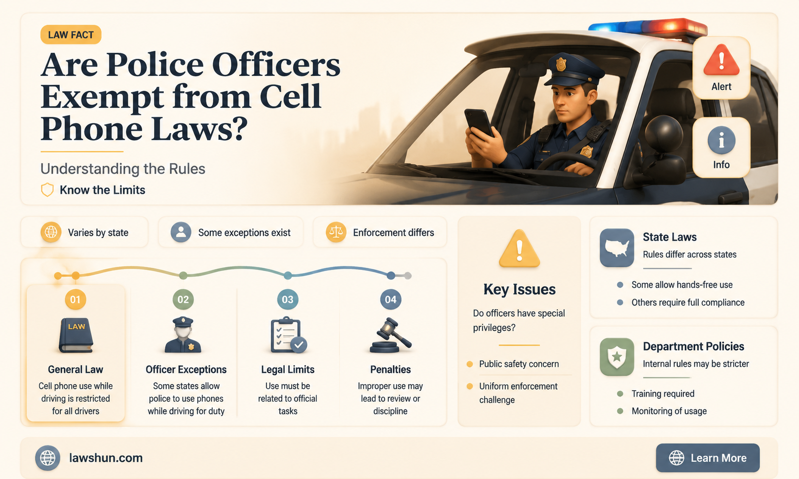 are police officers exempt from the cell phone law
