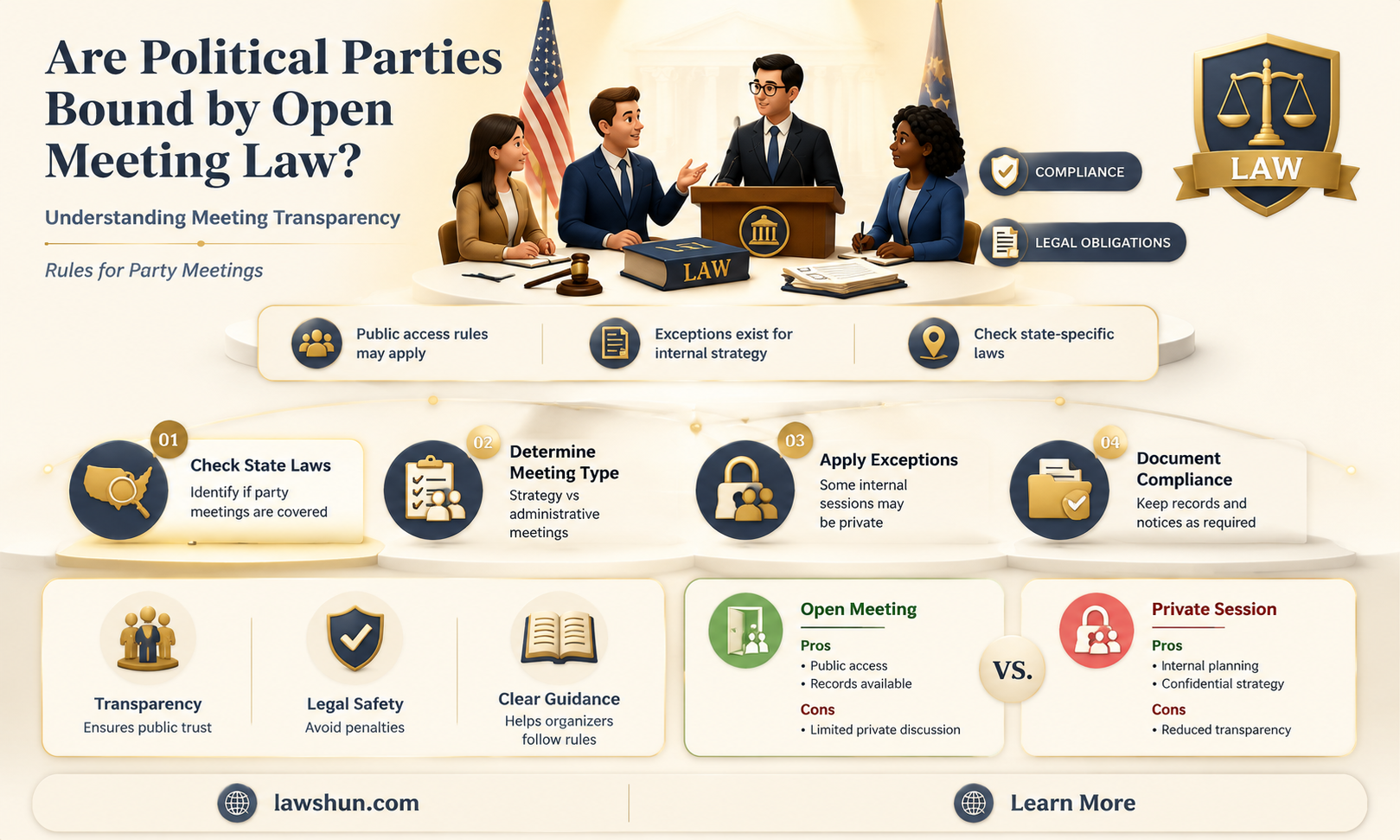 are political parties subject to the open meeting law