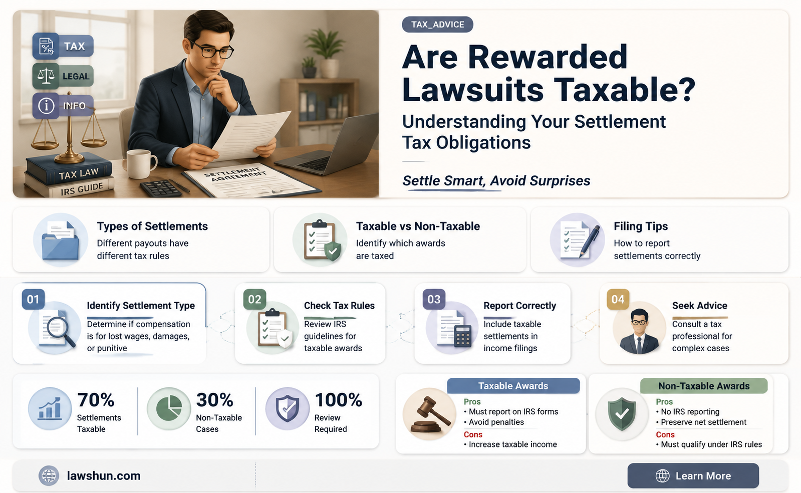 are rewarded law suits taxable