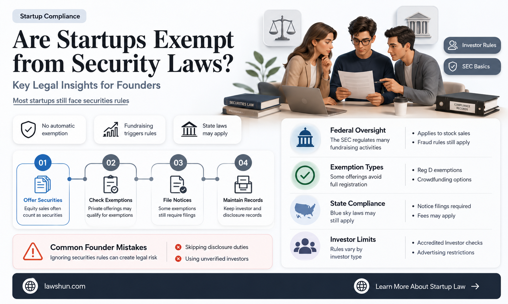are startups exempt frm security laws