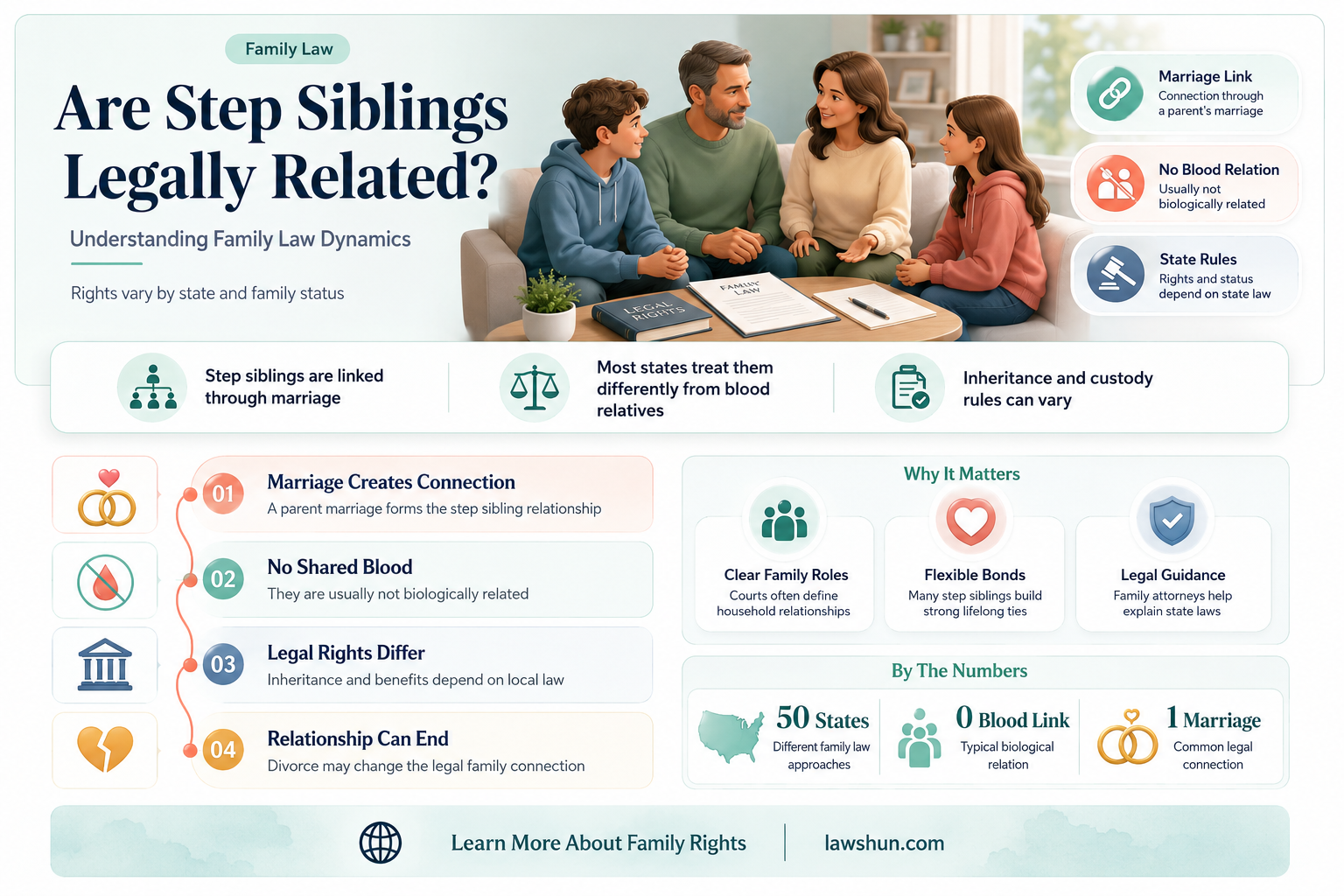 are step siblings related by law