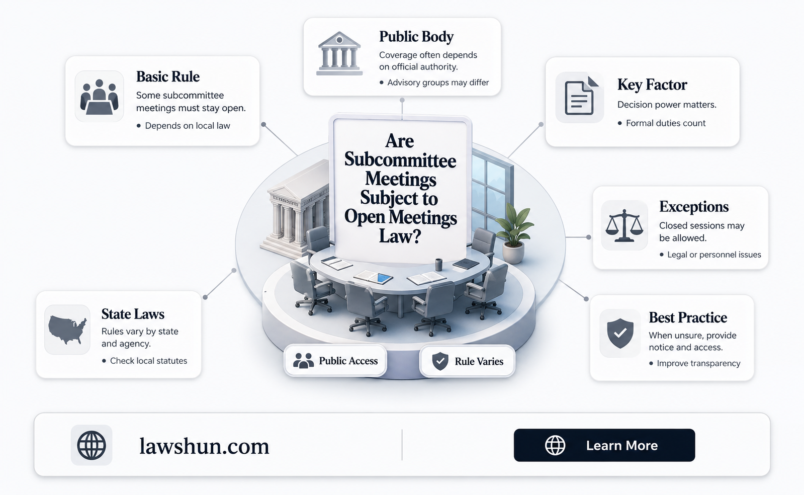are subcommittee meetings subject to open meetings law