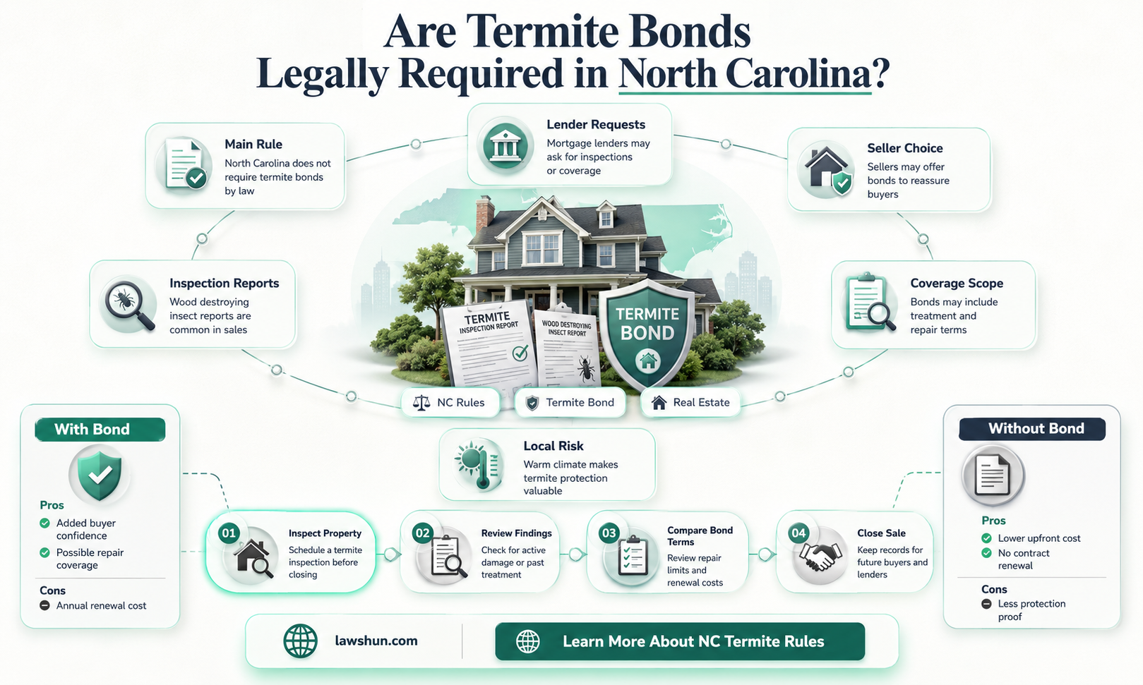 are termite bonds law in nc