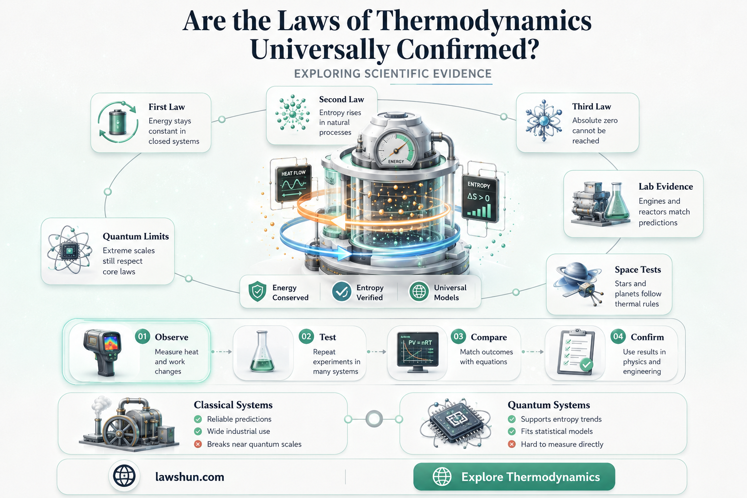 are the laws of thermodynamics confirmed