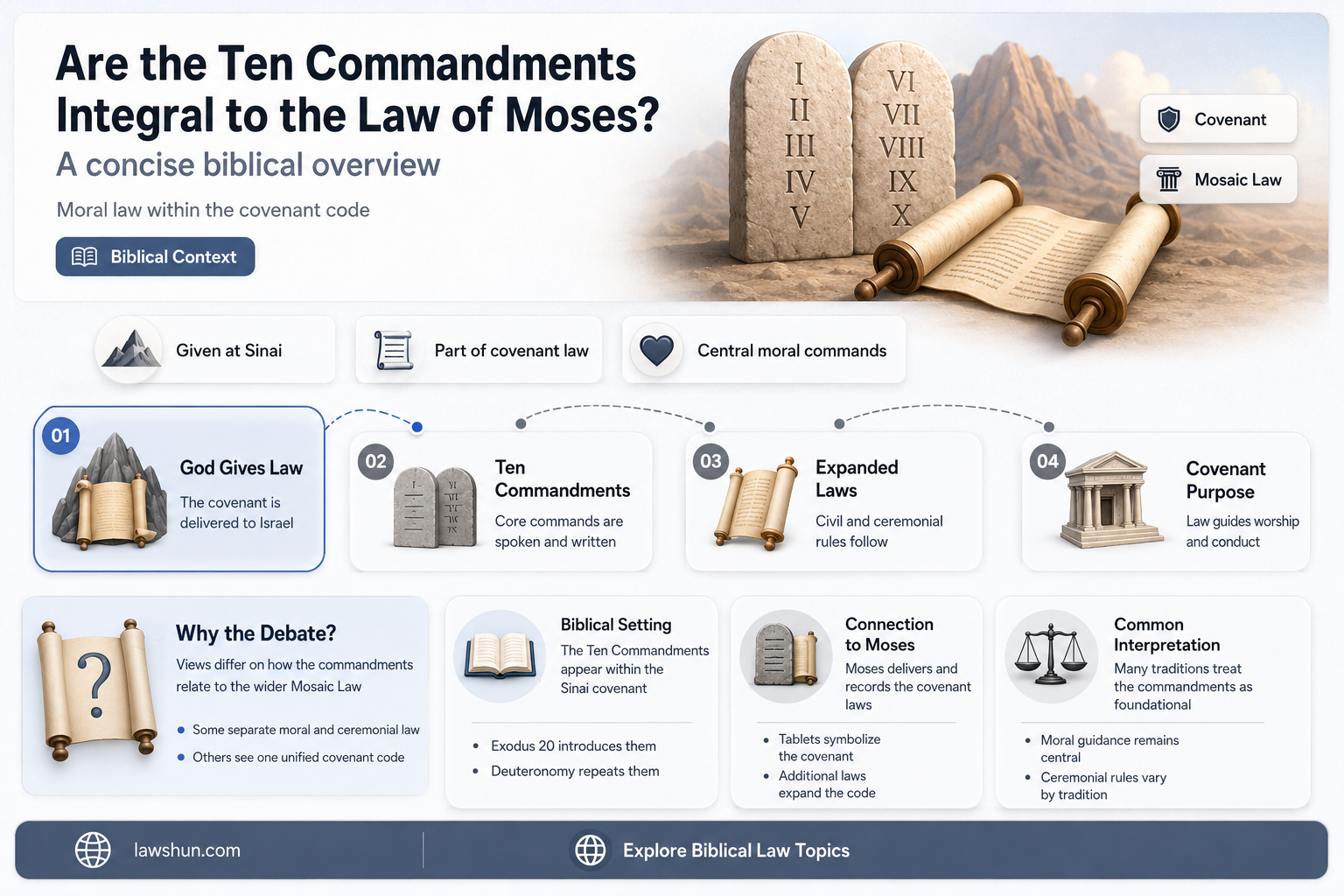 are the 10 commandments part of the law of moses