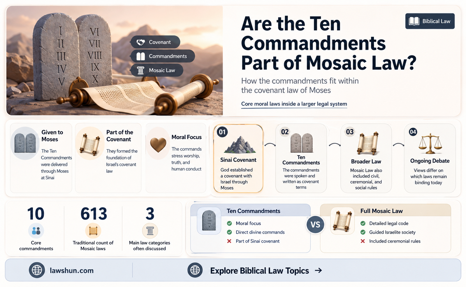 are the 10 commandments mosaic law