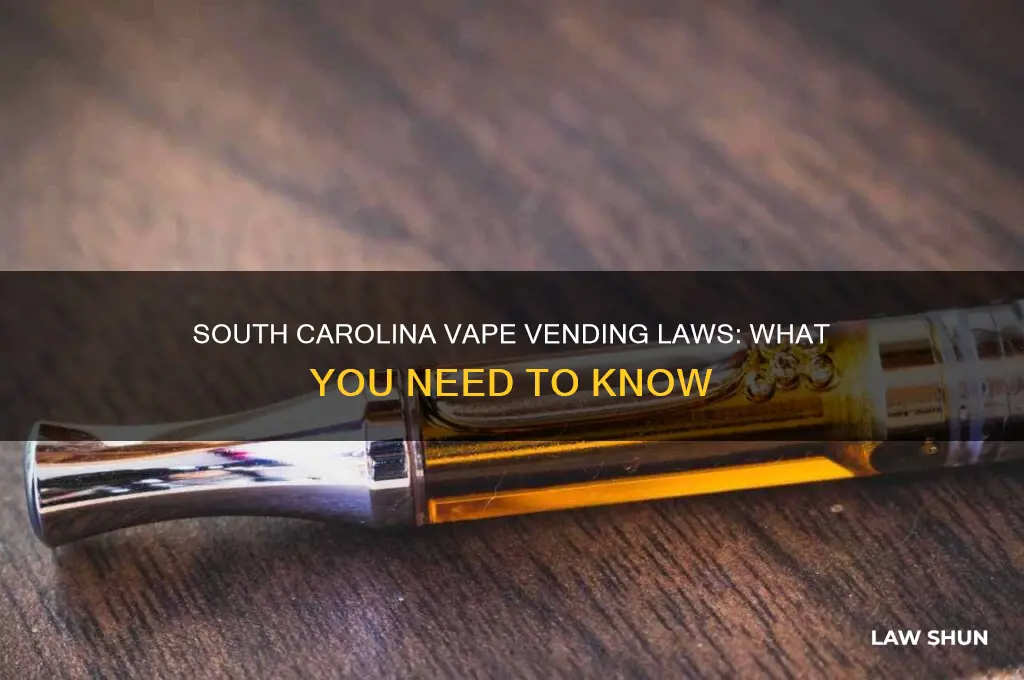 are there laws against vape vending machines in south carolina