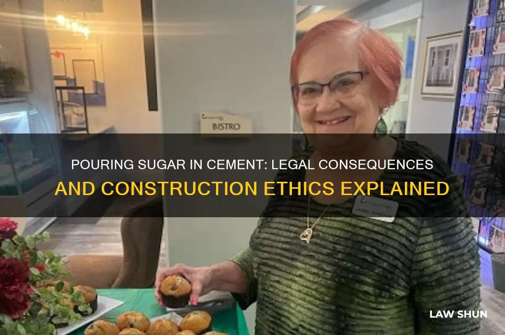are there laws preventing you from pouring sugar in cement