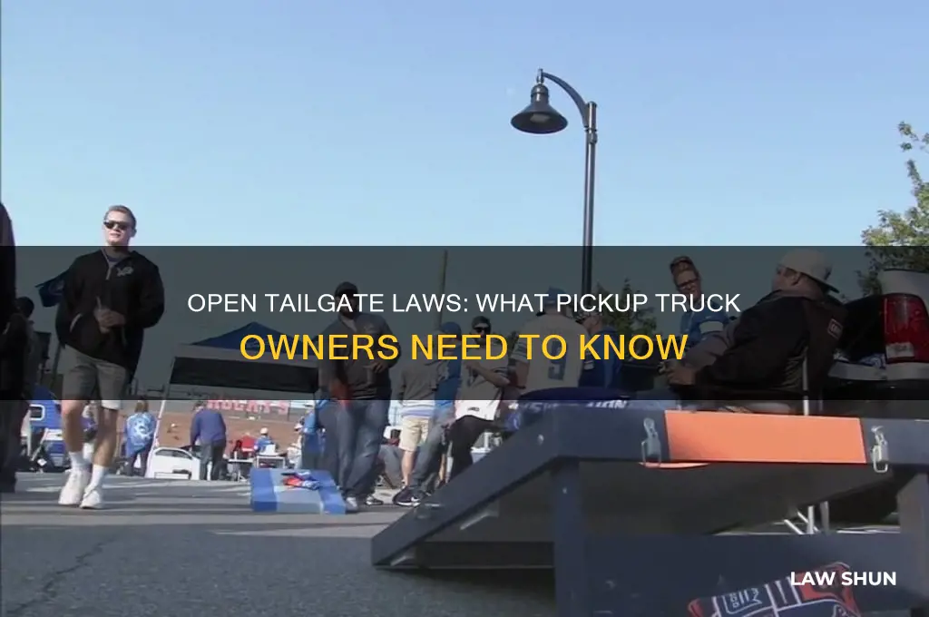 are there laws regarding pickup truck tailgate being open