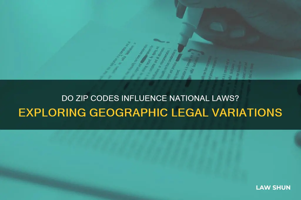are there national laws based on zip code