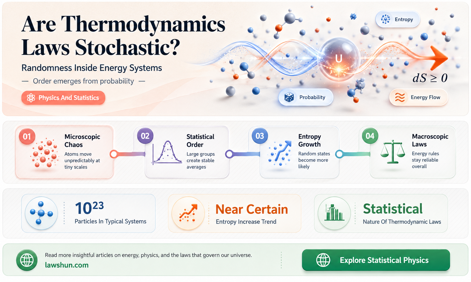 are the laws of thermodynamics stochastic