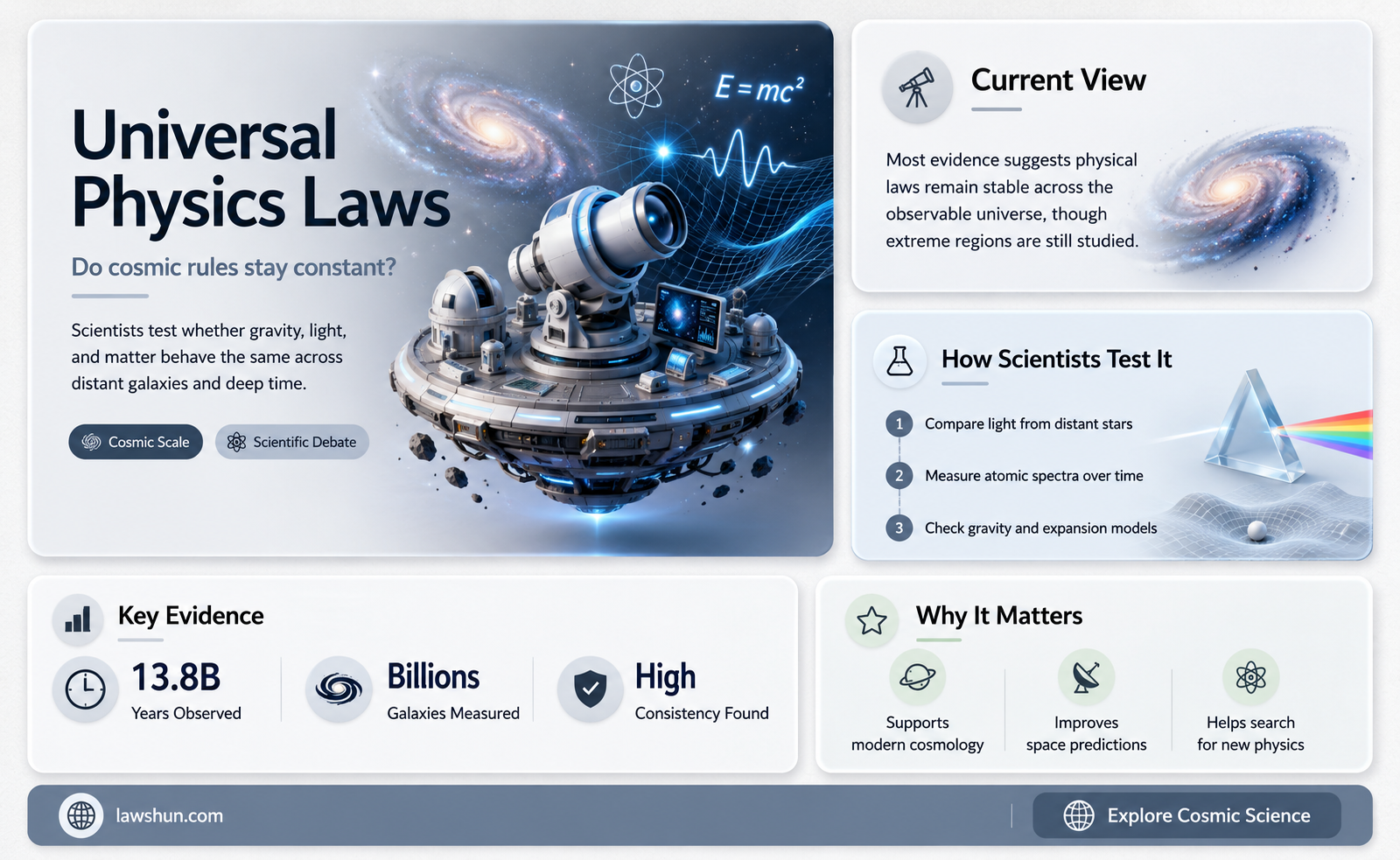 are the laws of physics the same throughout the universe