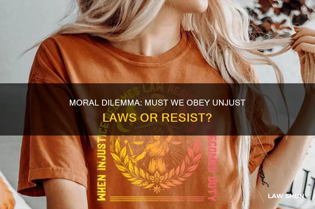 are we morally obliged to obey an unjust law why