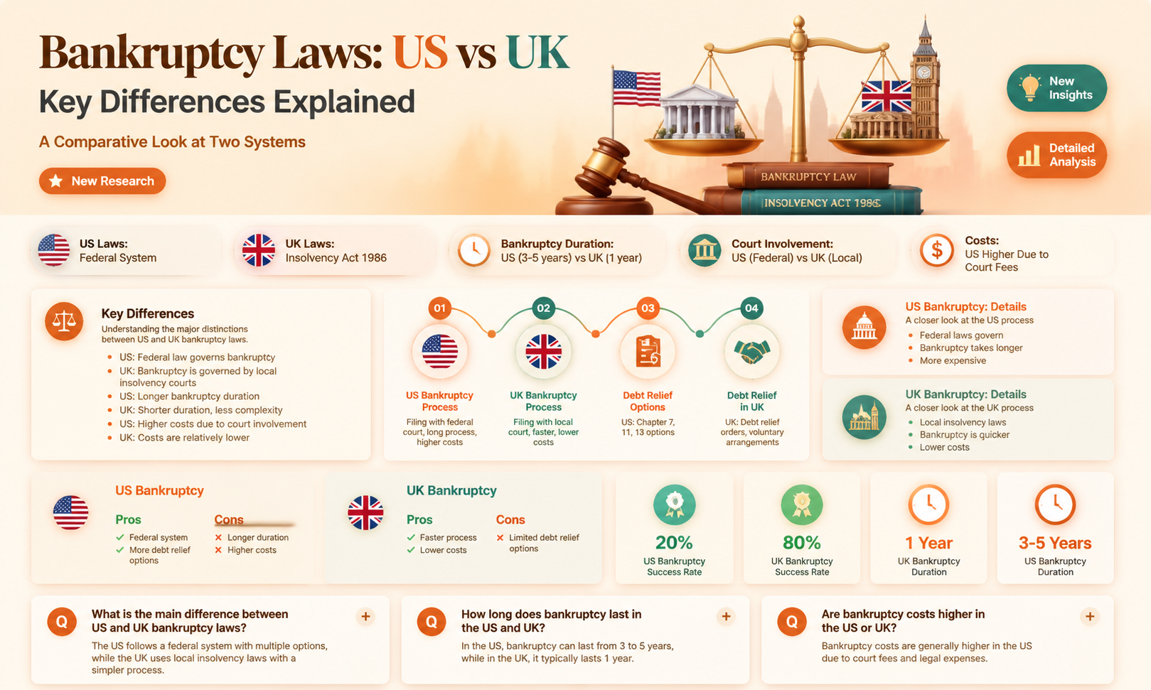 are bankruptcy laws different in the us than uk