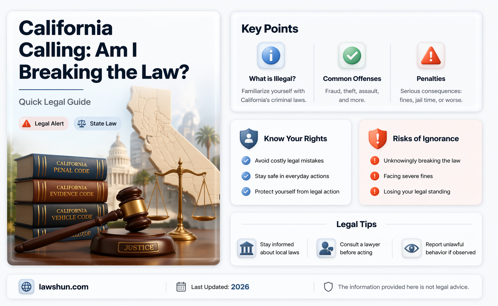 am i breaking california law by calling you
