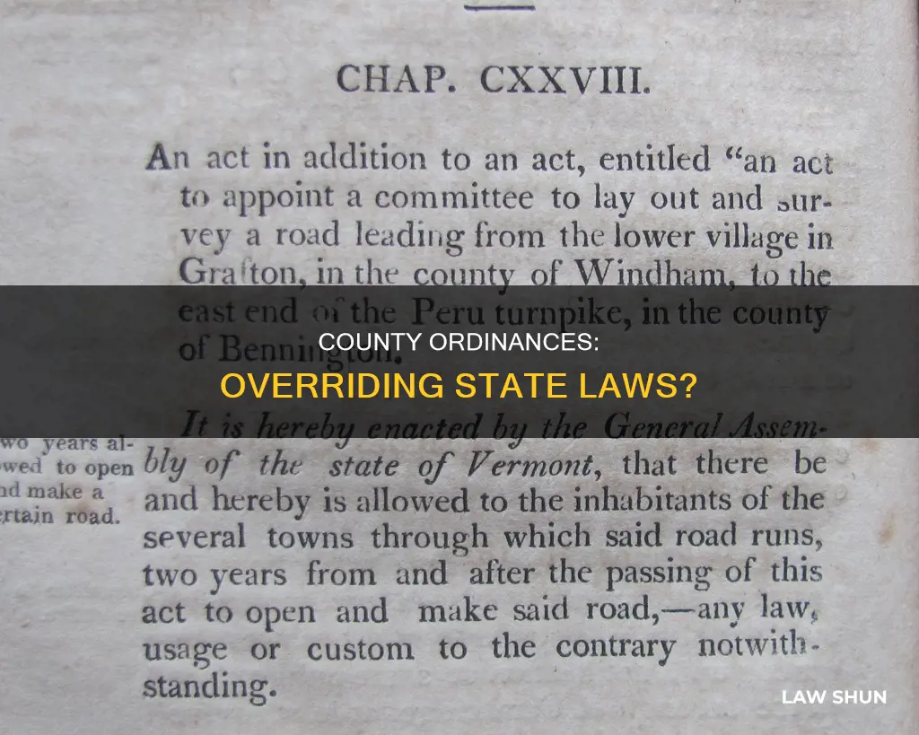 can a county ordinance supersede state law