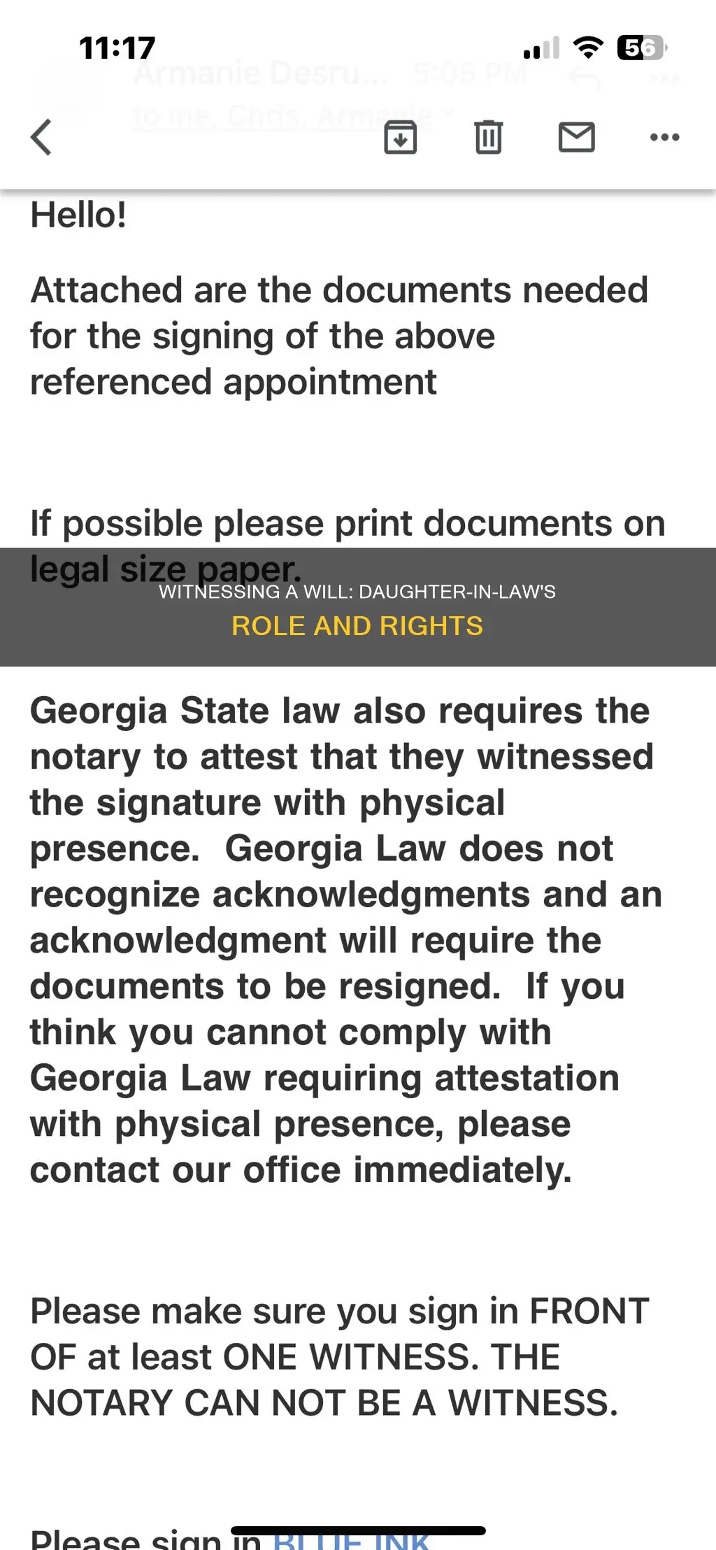 can a daughter in law witness a will