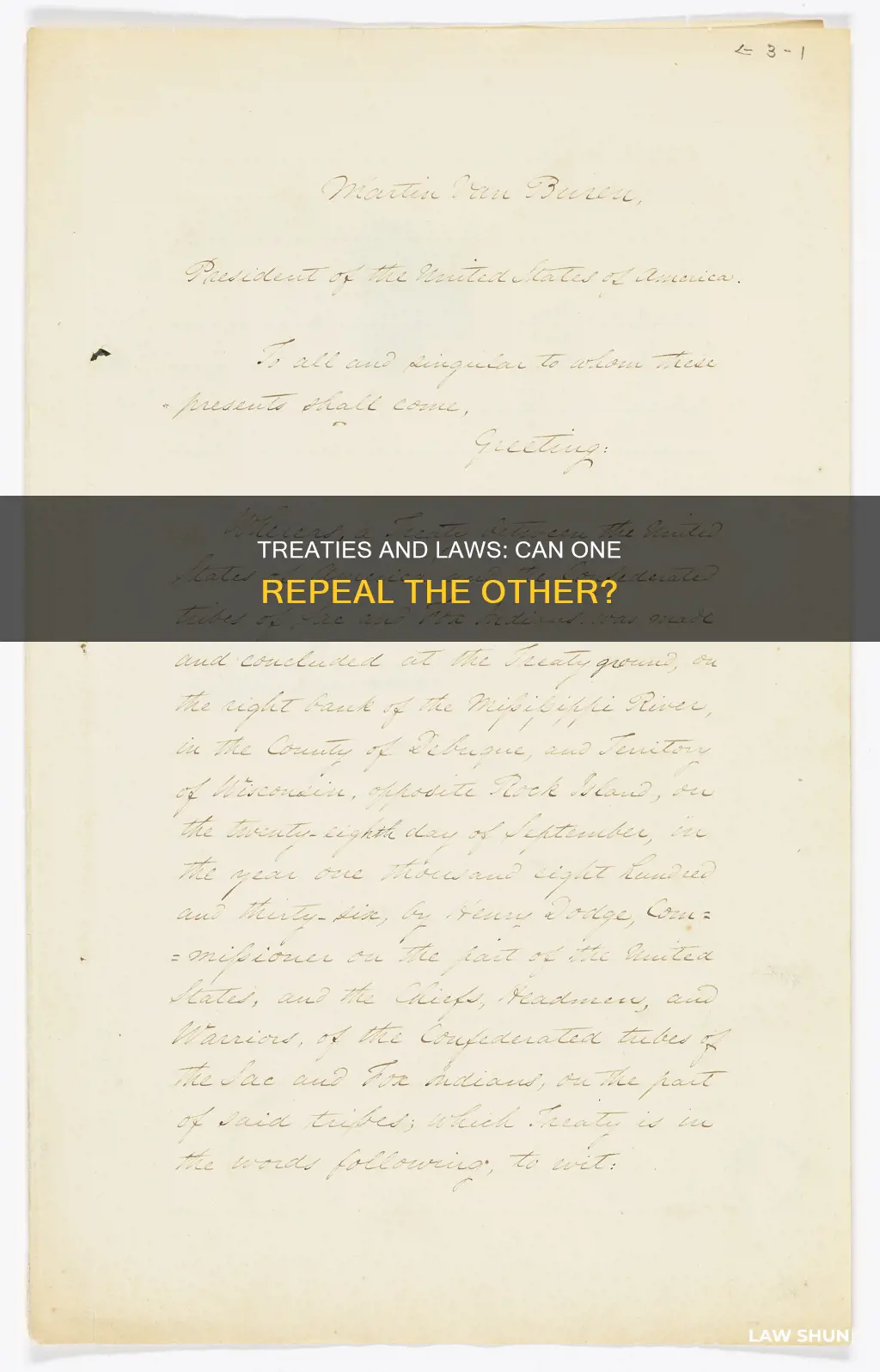 can a treaty repeal a law