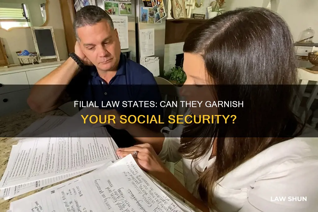 can filial law states garnish social security benefits