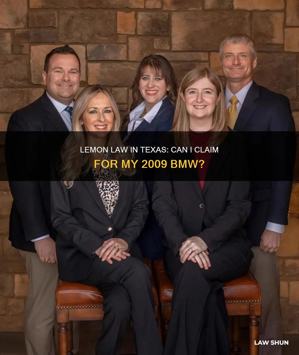 can i claim lemon law texas for 2009 bmw