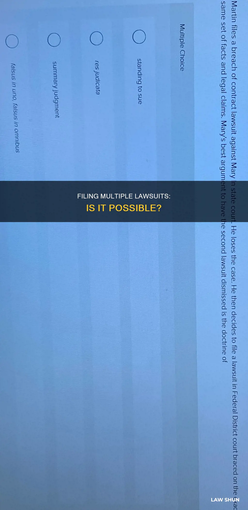 can i file multiple law suits