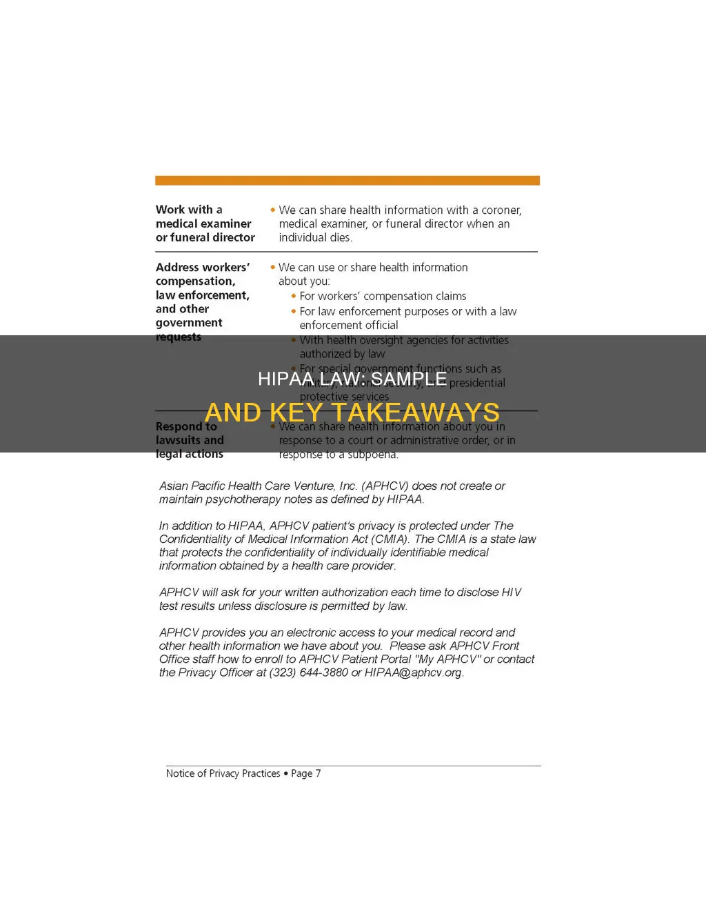 can i see a sample of a hipaa law
